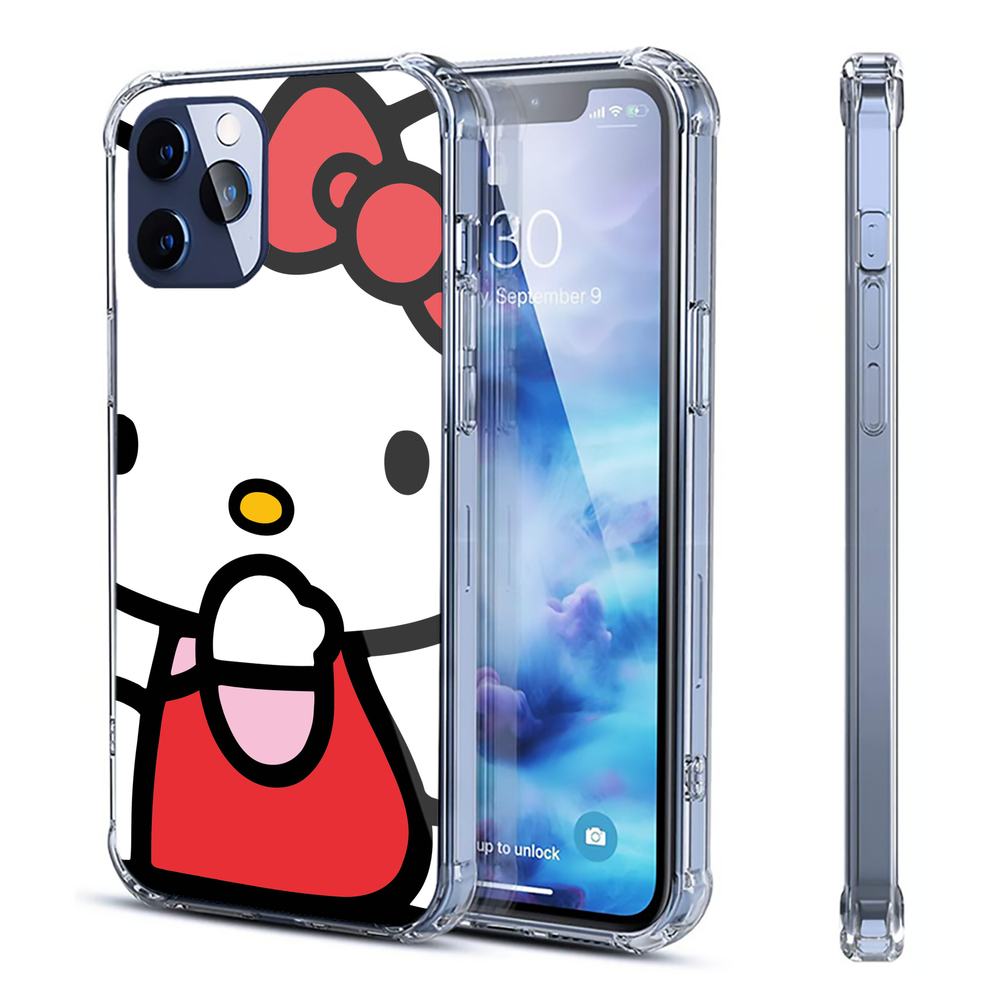 （画像用） Hello Kitty ハローキティ 【iPhone 12シリーズ対応】透明スマホケース（クリアソフトケース）
